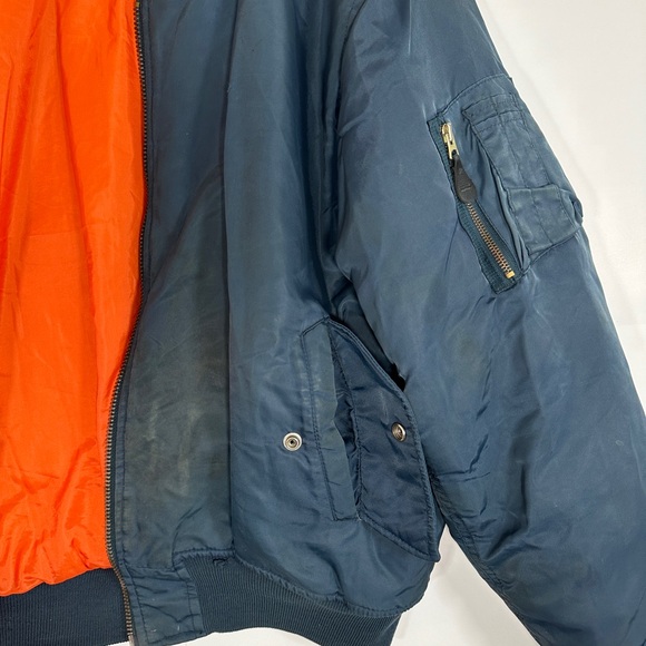 Vintage Harry Fox Intermediate Flyer USAF Satin Reversible Jacket MA-1 Mens Sz L - Picture 8 of 13